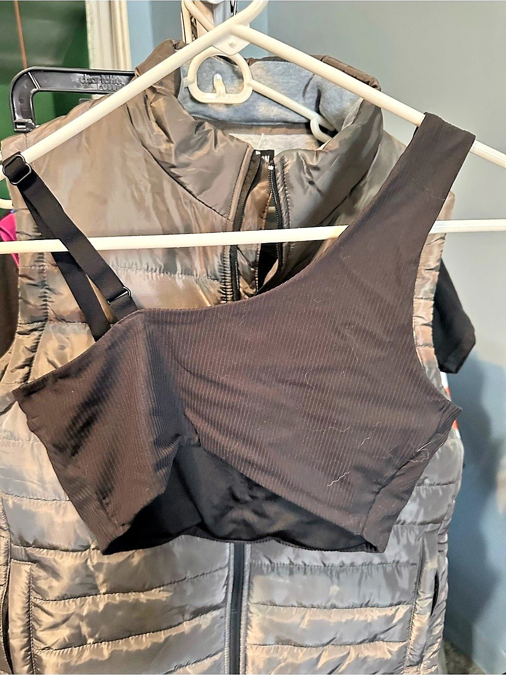 Avia Women'Small One Shoulder Sports Bra Black Size Small